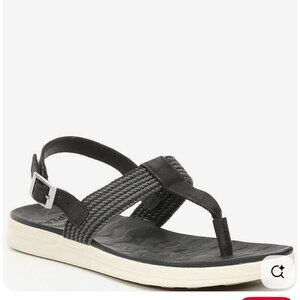 Sperry Top-Sider Adriatic Thong Slingback Sandal in Black Leather - Size 9.5